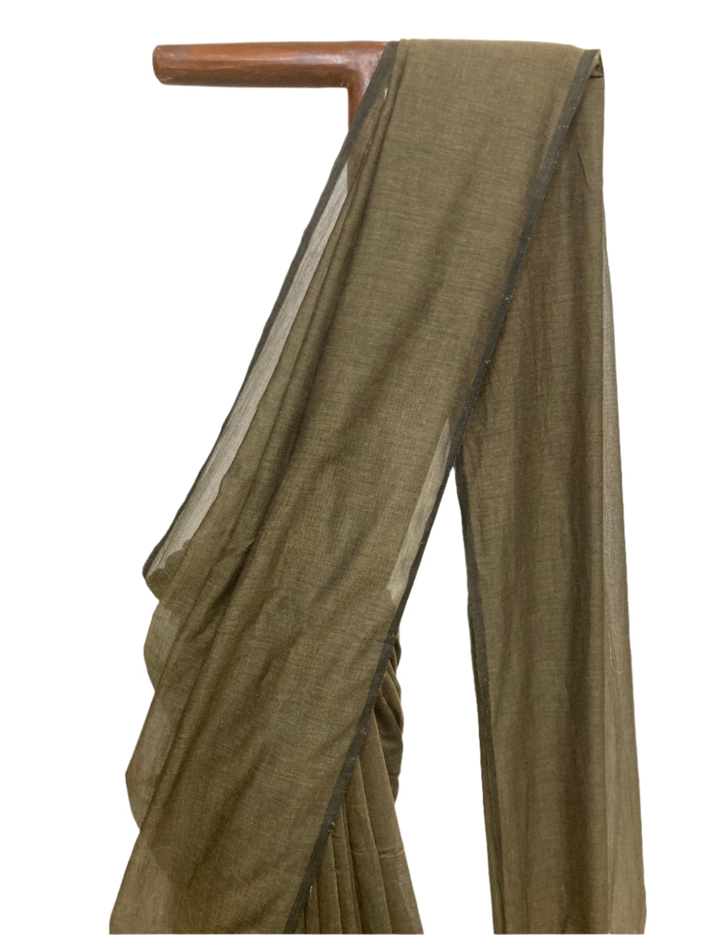 Ash Brown Mul Cotton Saree