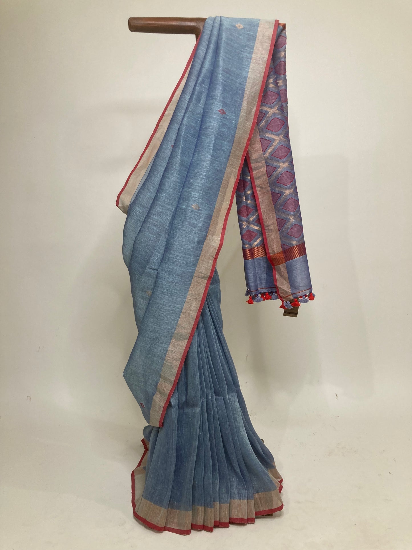 Lavender Organic Linen Saree