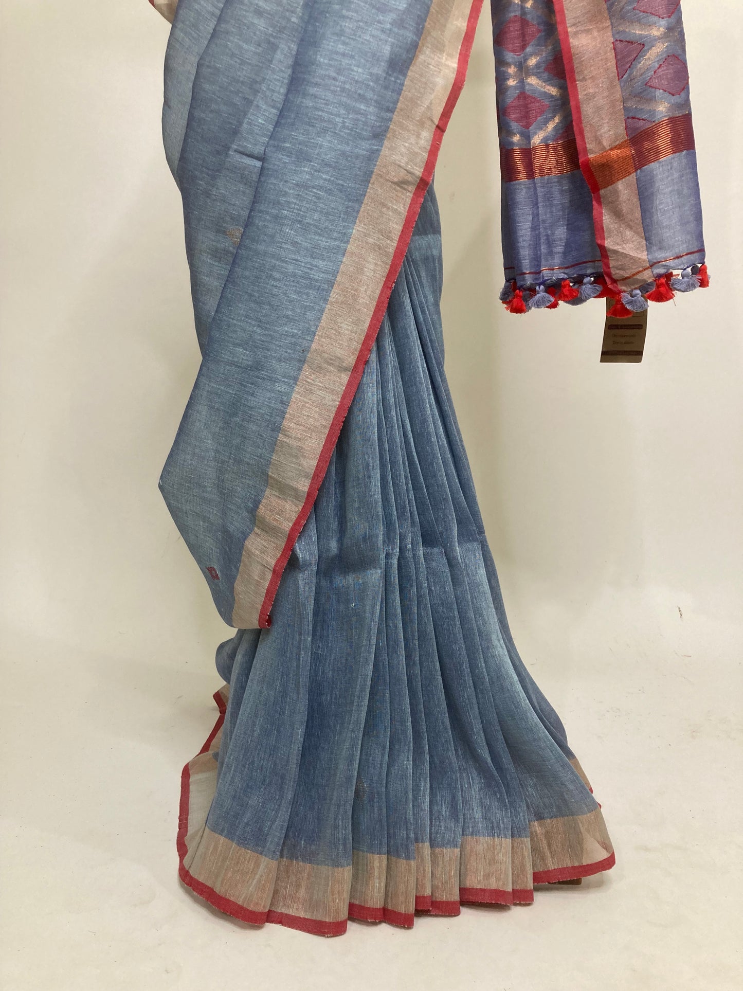 Lavender Organic Linen Saree