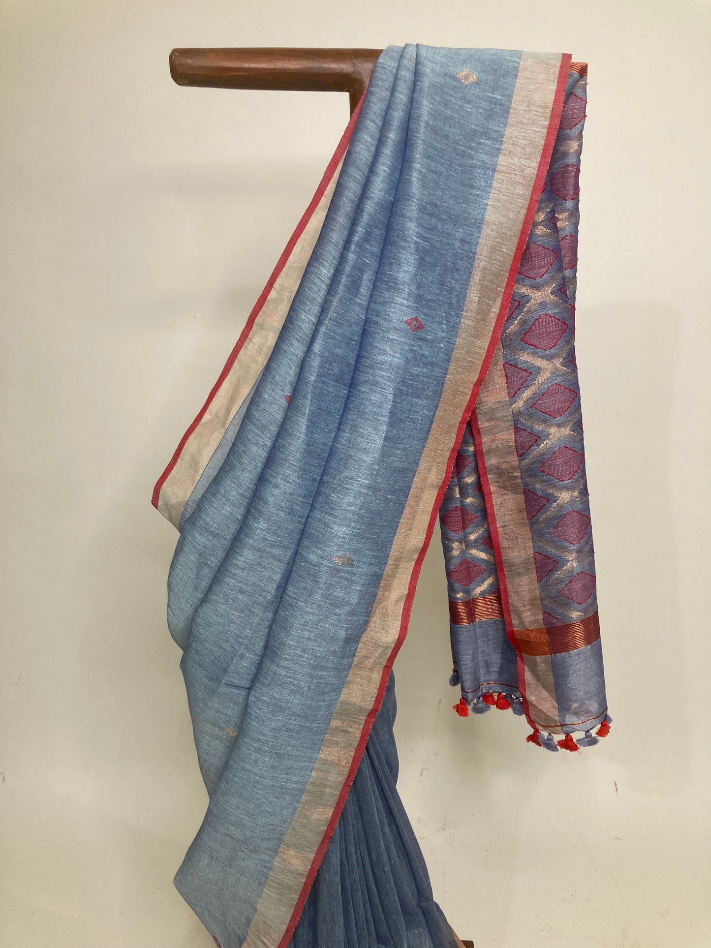 Lavender Organic Linen Saree