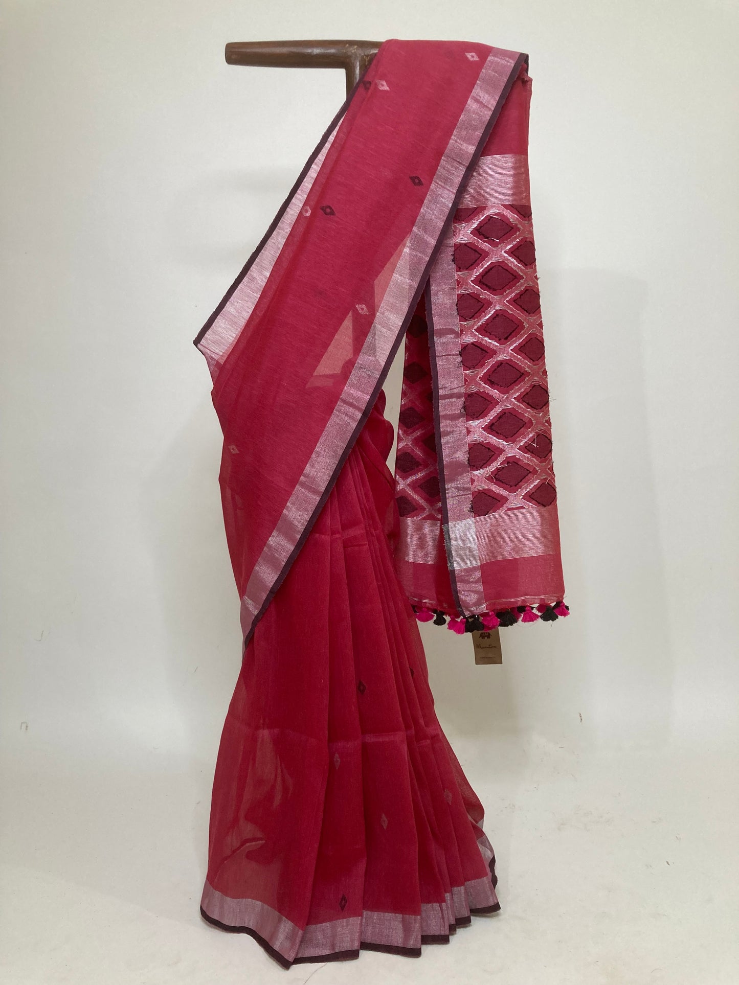 Coral Organic Linen Saree