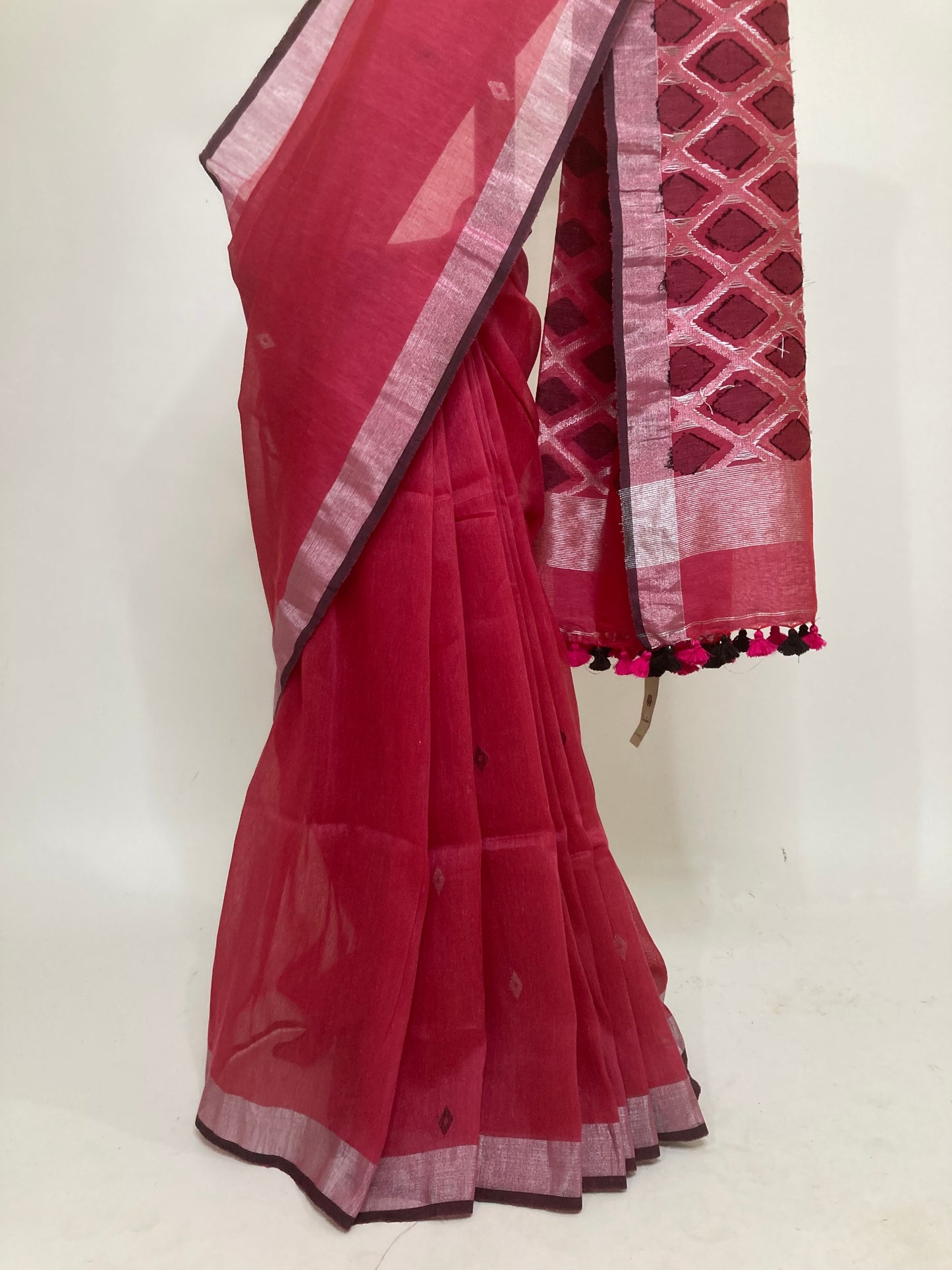 Coral Organic Linen Saree