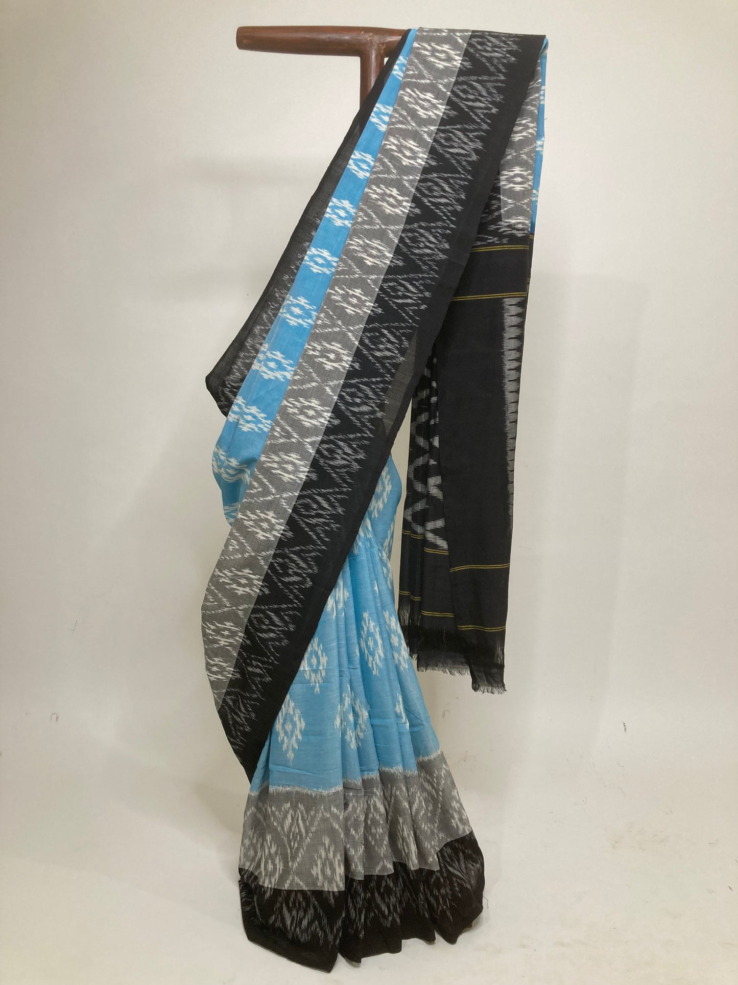 Sky Blue Pochampally Ikkat Saree
