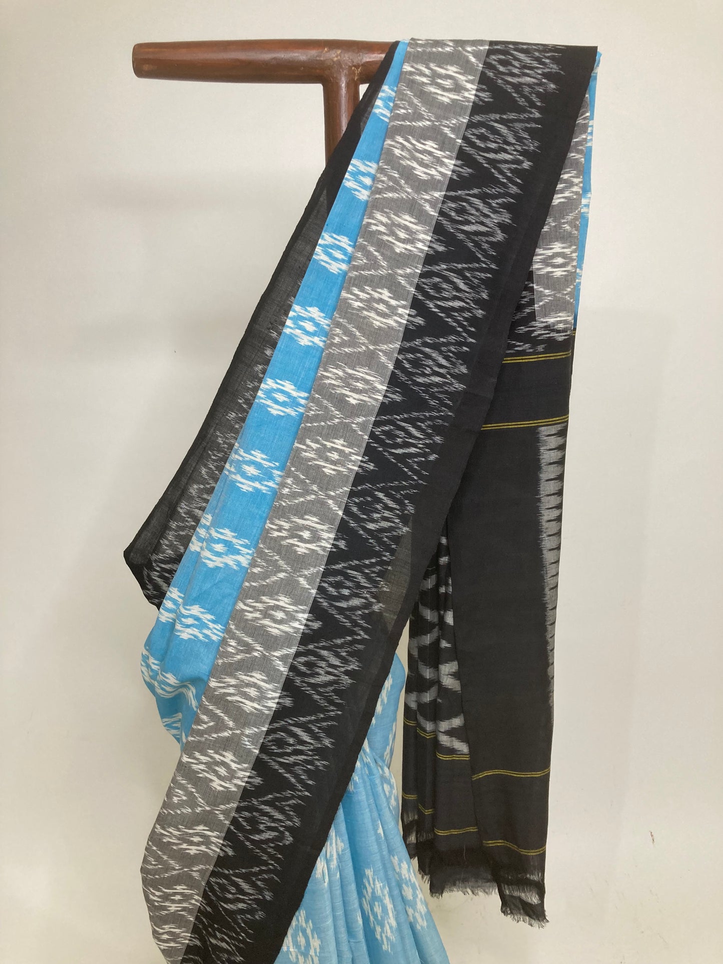 Sky Blue Pochampally Ikkat Saree