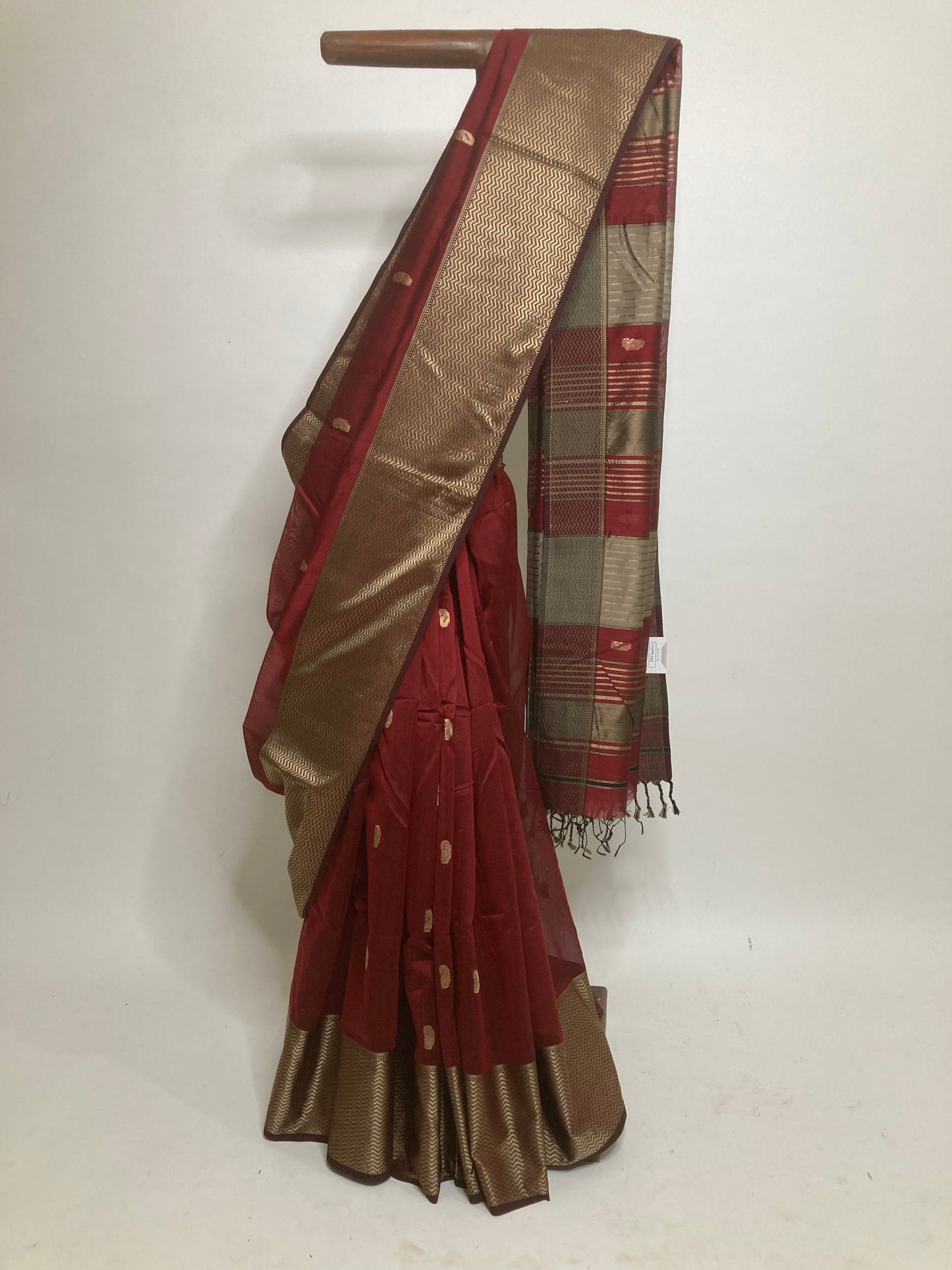 Deep Maroon Maheshwari Saree