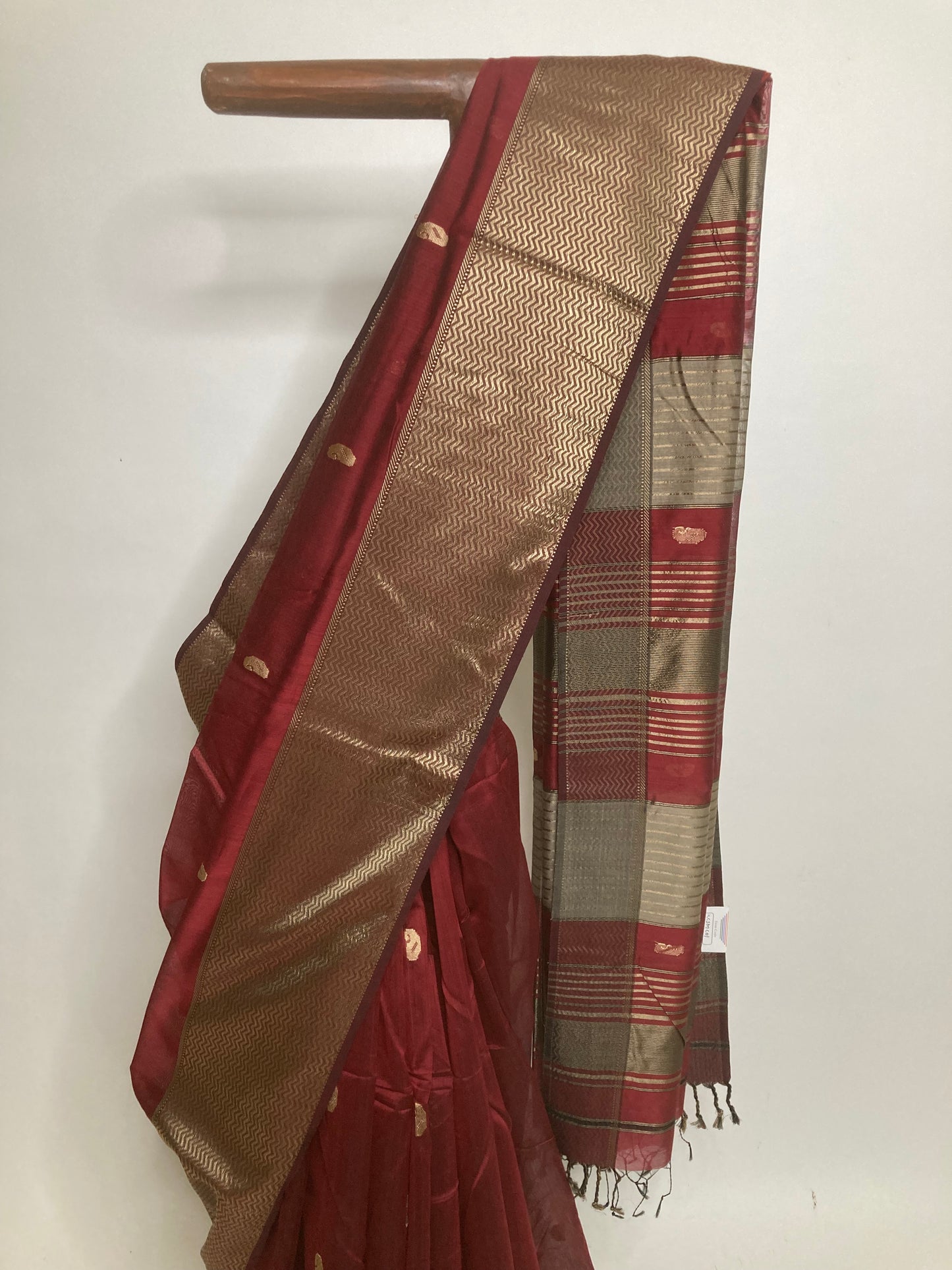 Deep Maroon Maheshwari Saree
