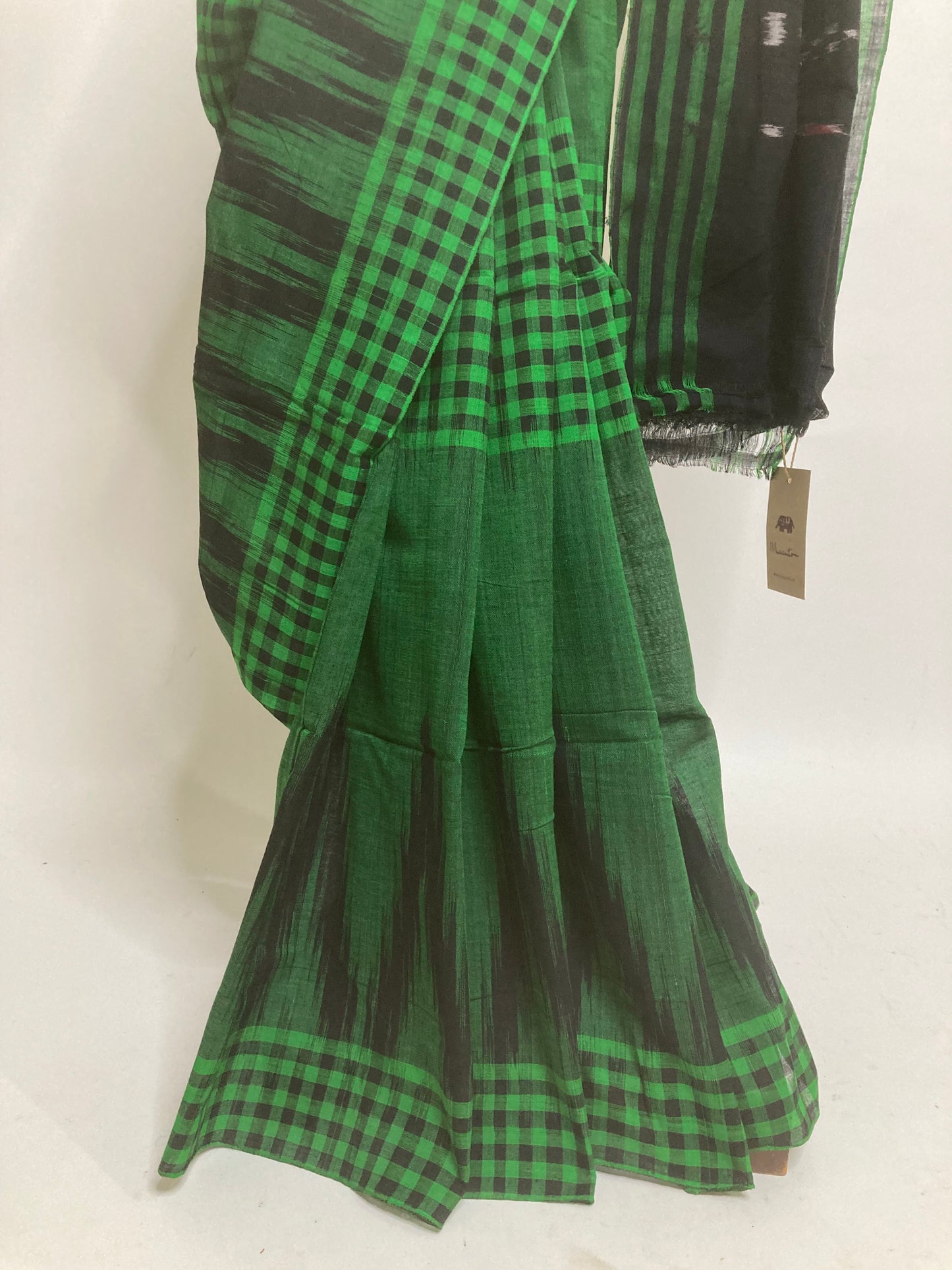 Emerald Sambalpuri Ikkat Saree