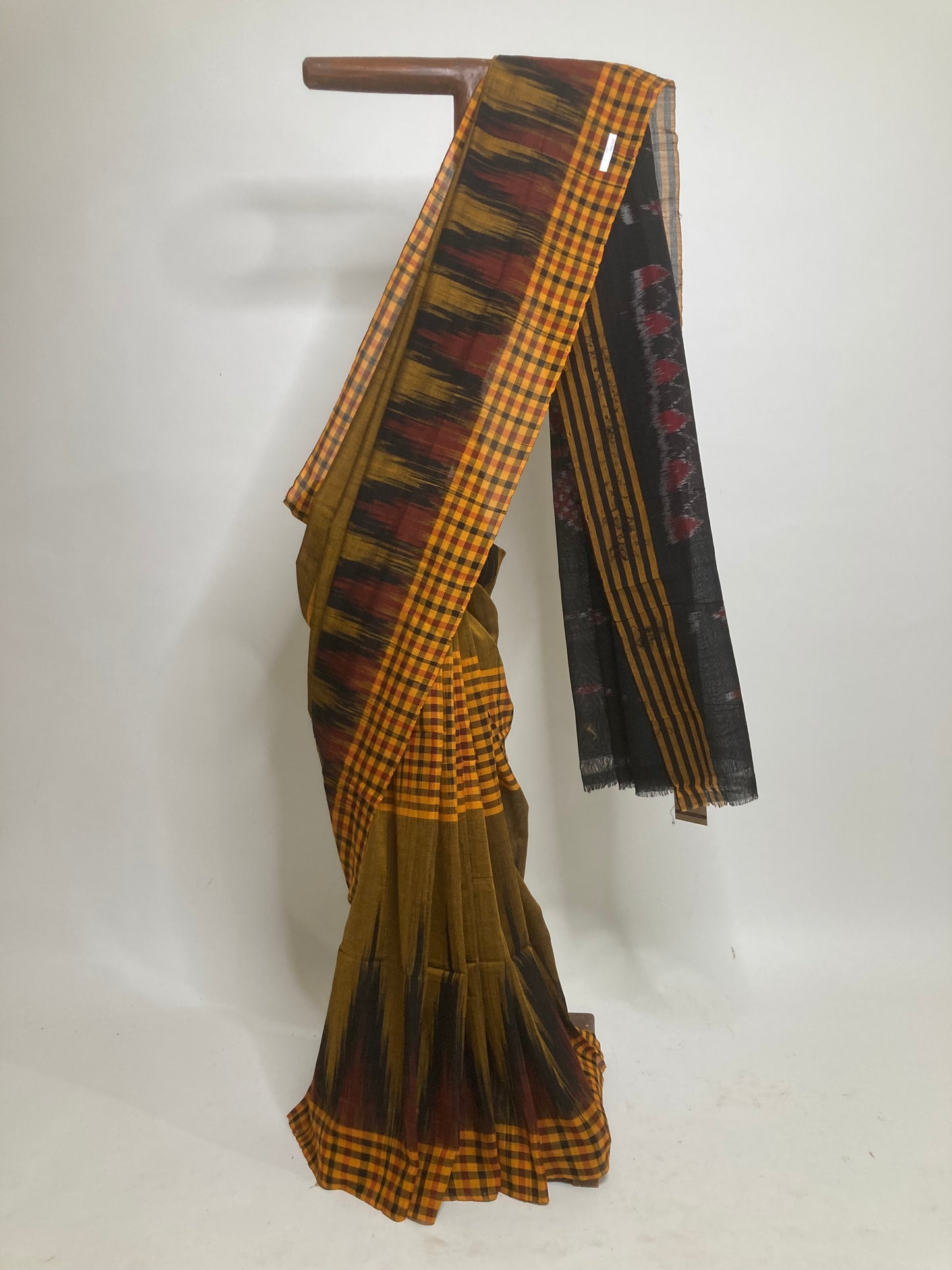 Marigold Sambalpuri Ikkat Saree