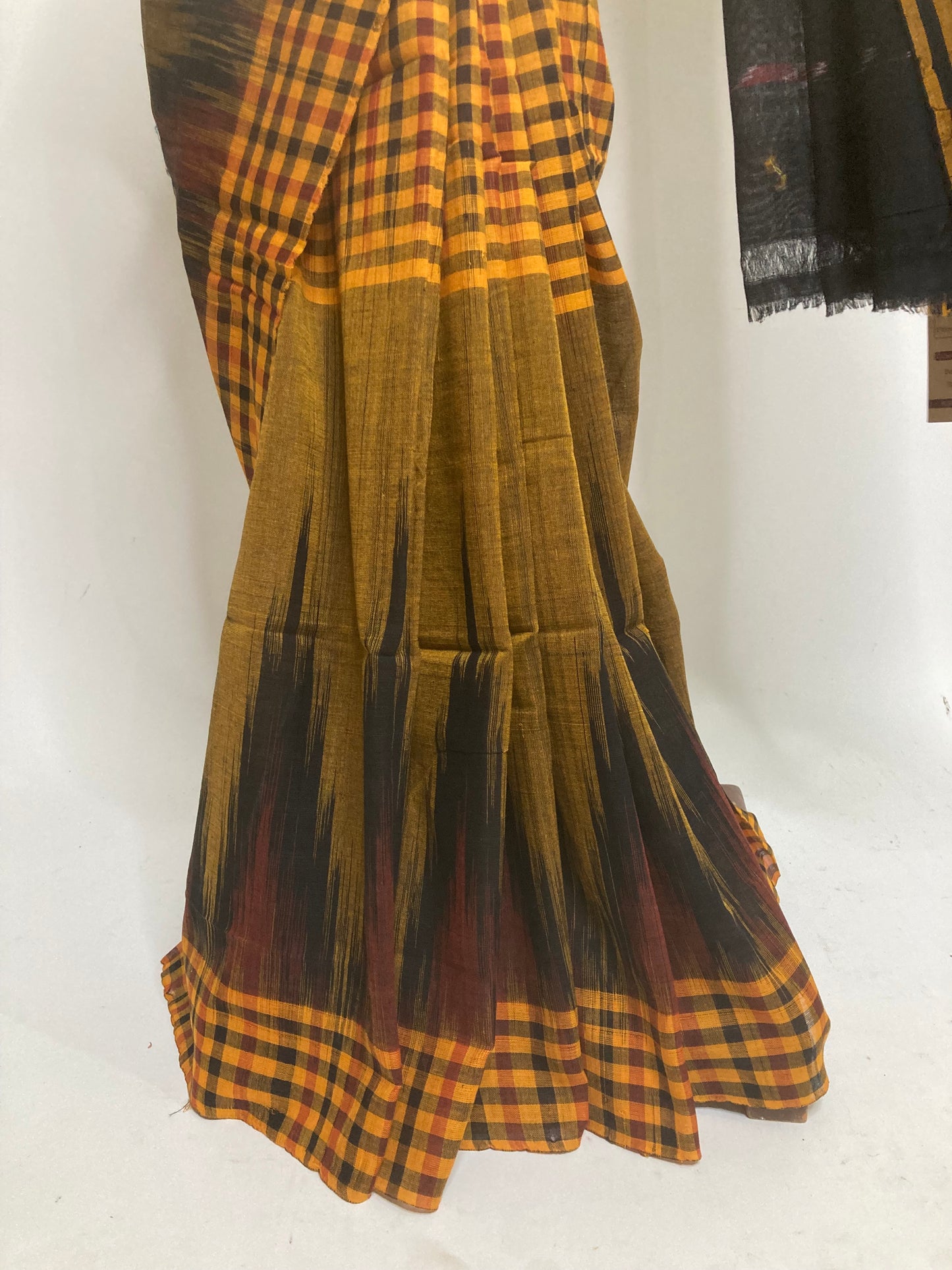 Marigold Sambalpuri Ikkat Saree