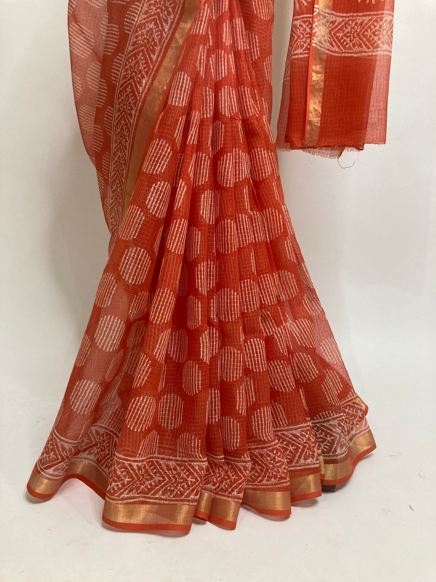 Fire Kota Doria Saree