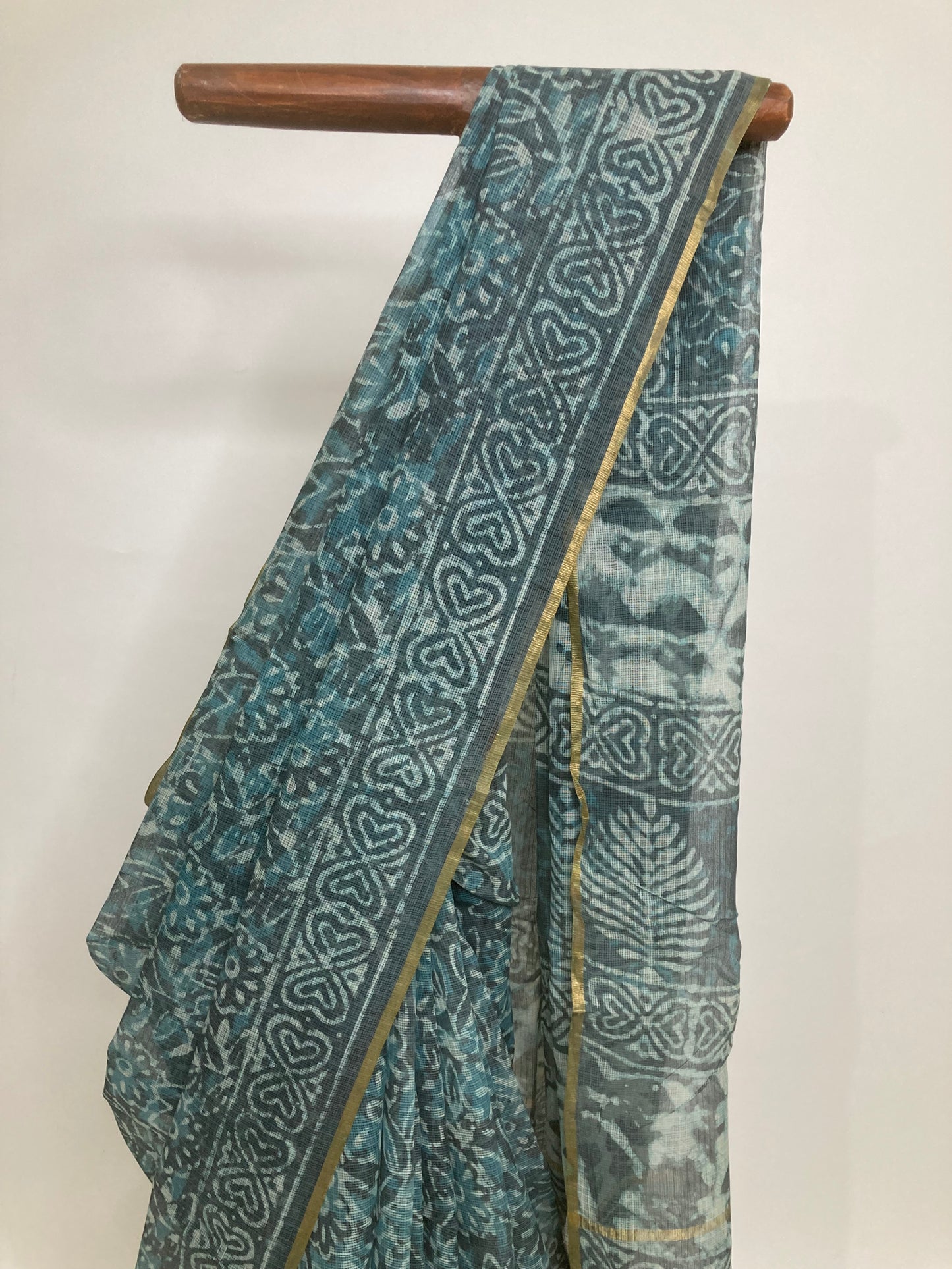 Charcoal Gray Kota Doria Saree
