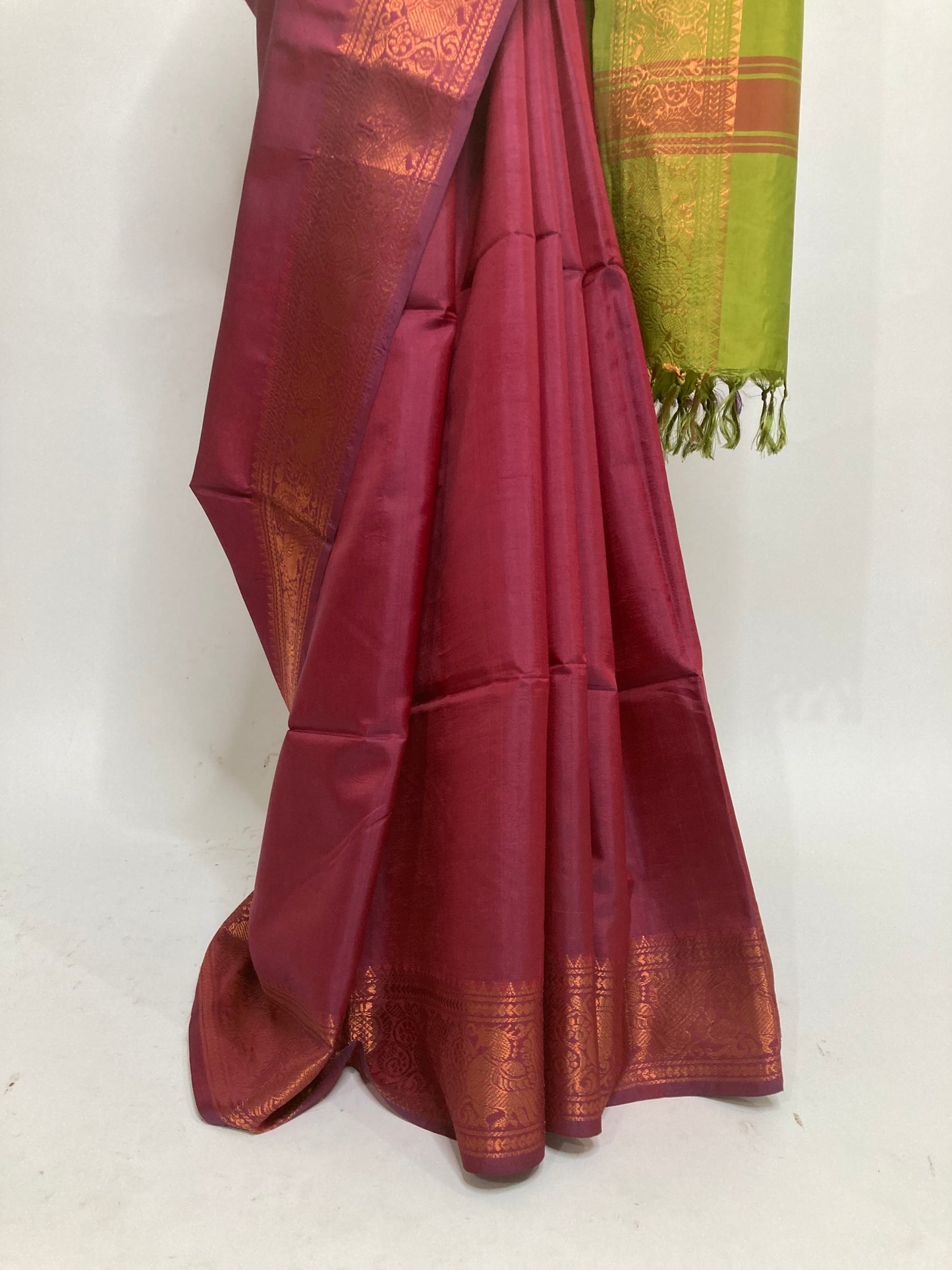 Rosewood Banana Silk Saree