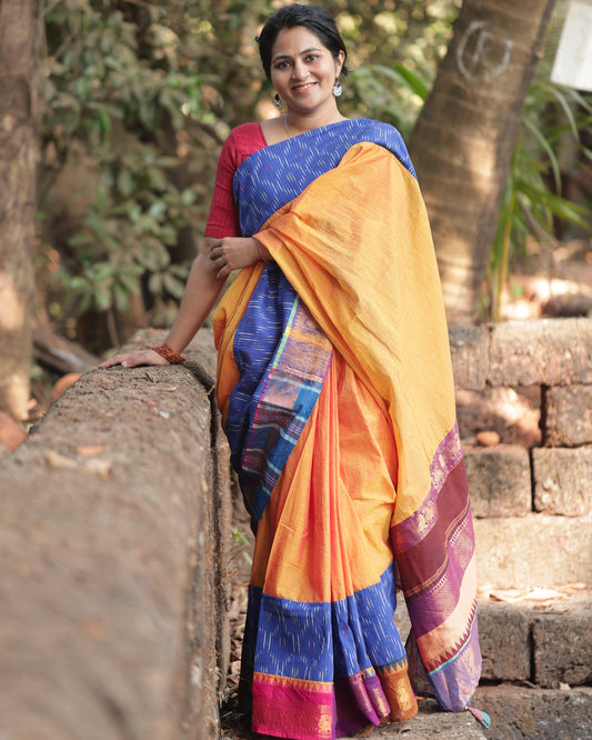 Turmeric  Yellow Maanto Concept Saree