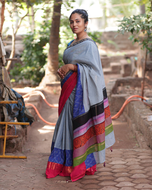 Grey Maanto Concept Saree