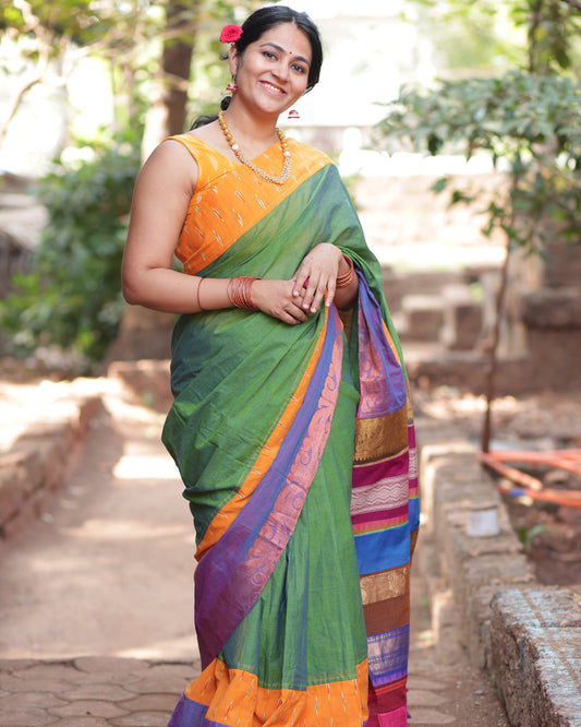 Light Green Maanto Concept Saree