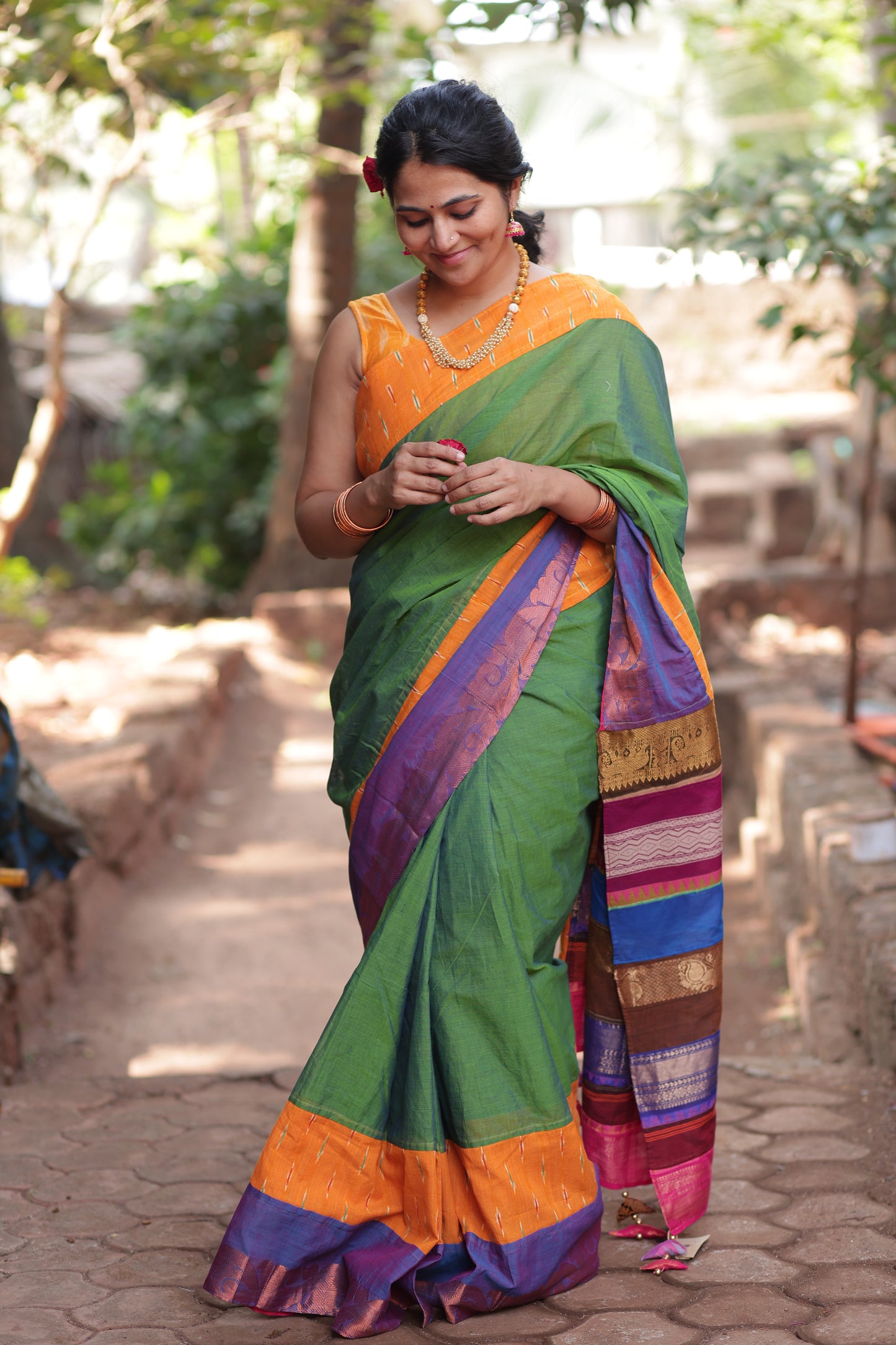 Light Green Maanto Concept Saree