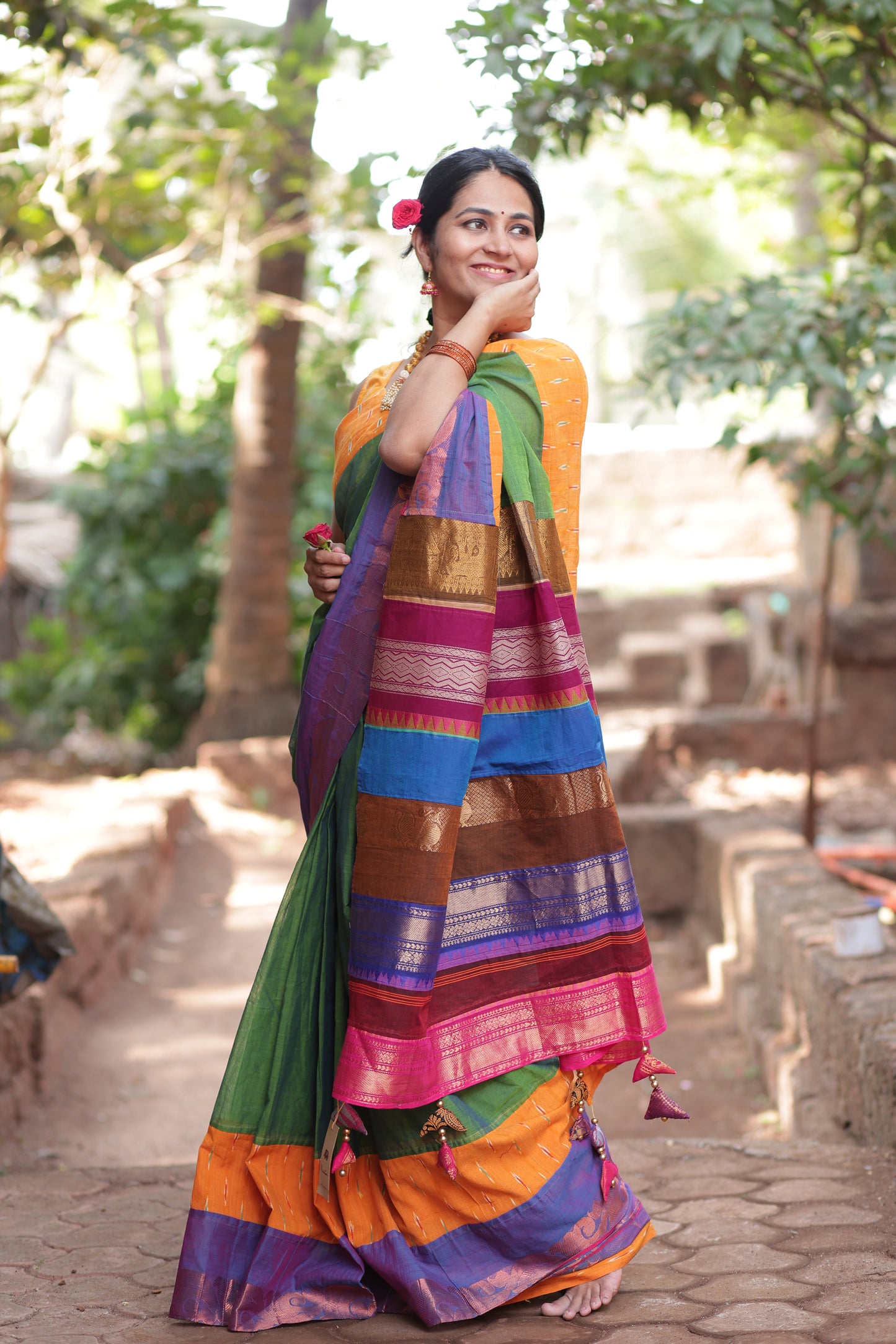 Light Green Maanto Concept Saree