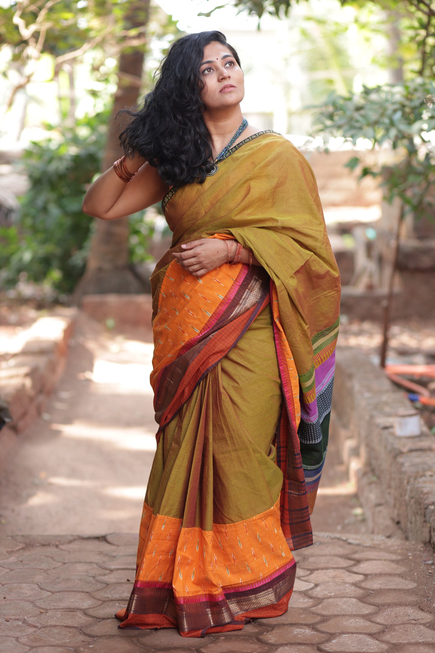 Light Green Maanto Concept Saree