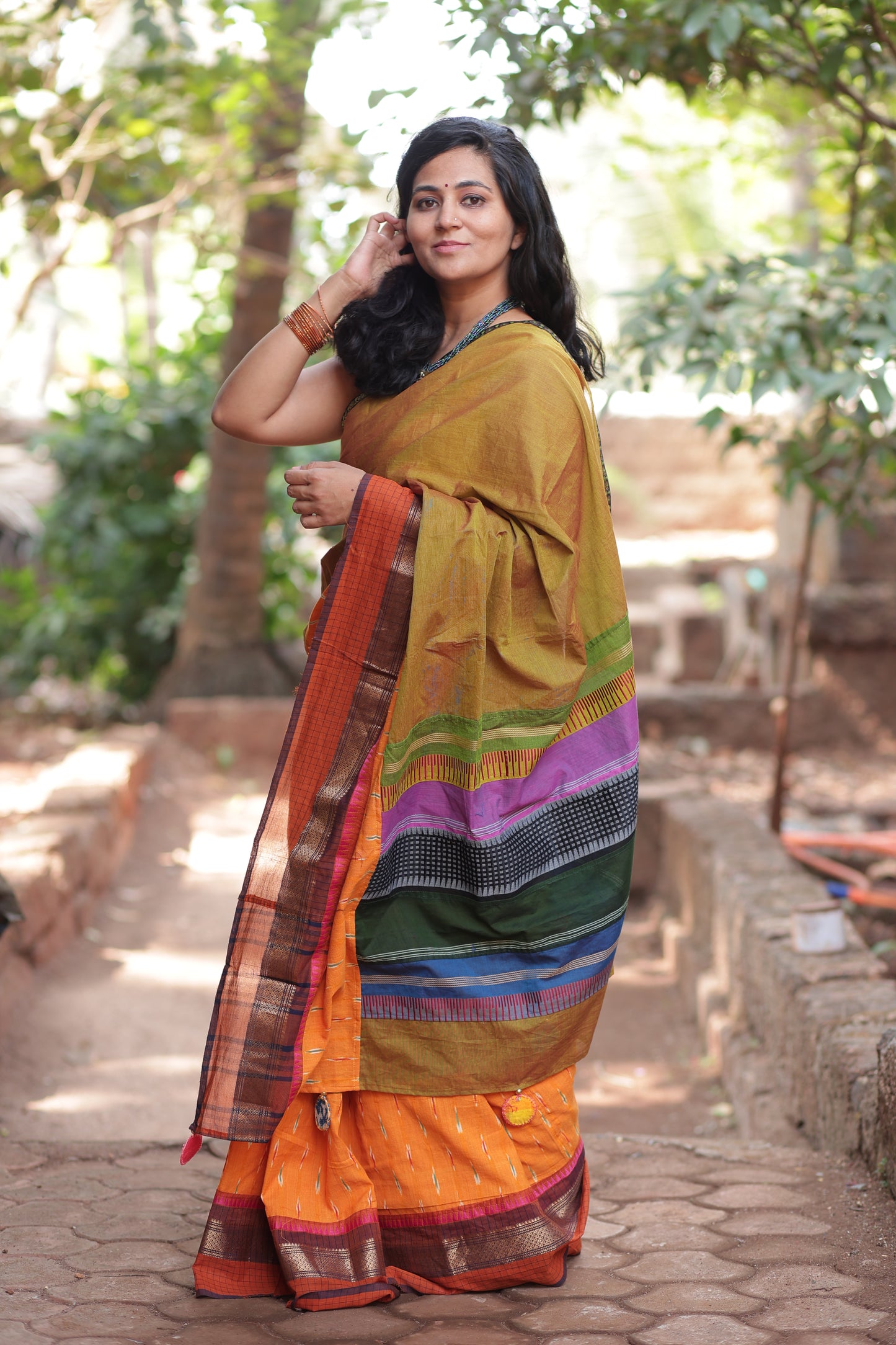 Light Green Maanto Concept Saree