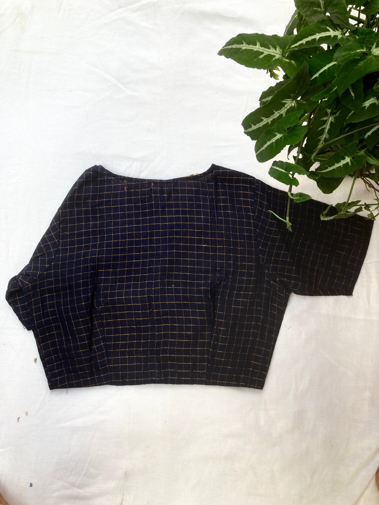 Navy Blue Sungudi Blouse