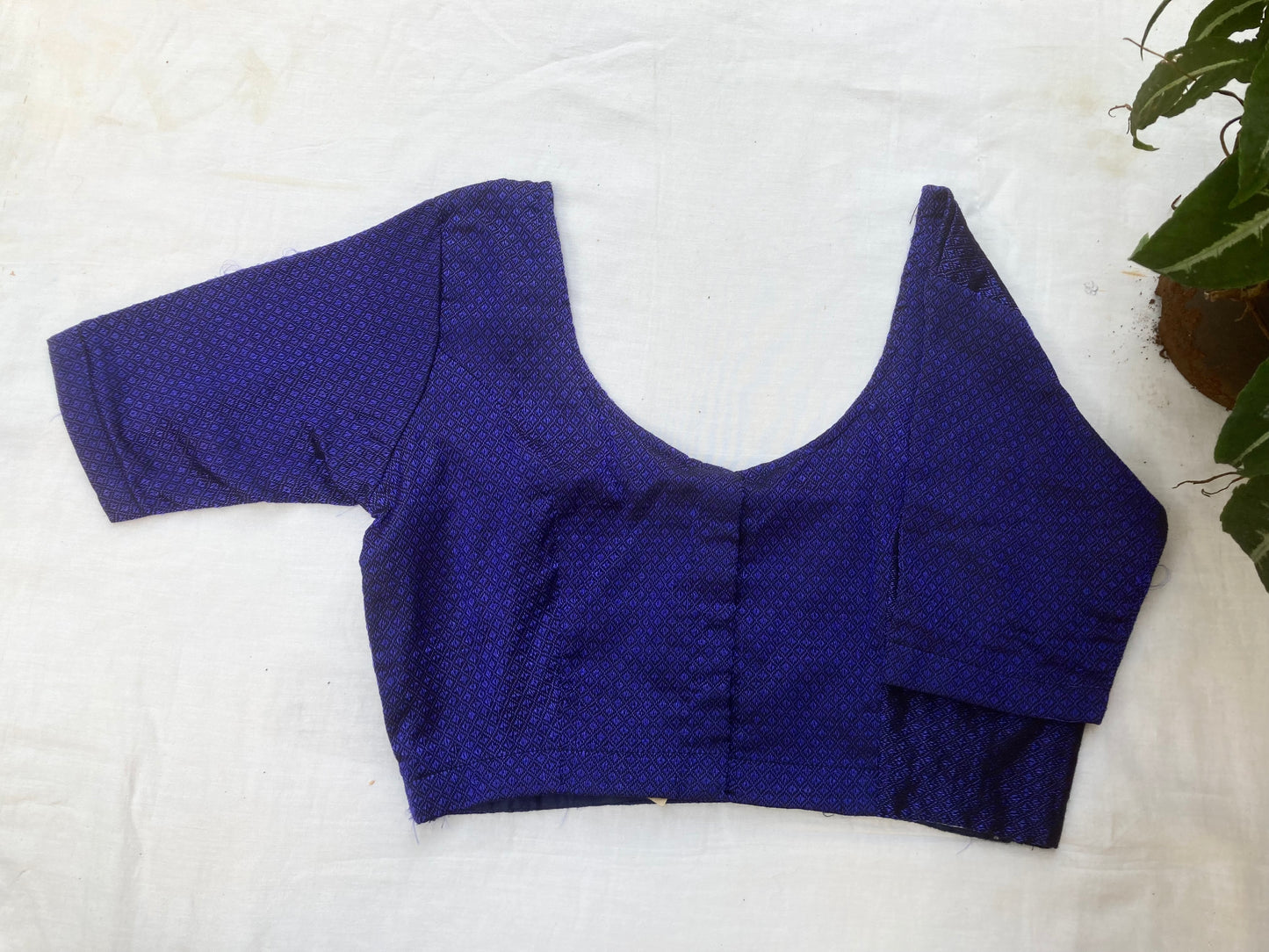 Dark Blue Hand Painted  Blouse