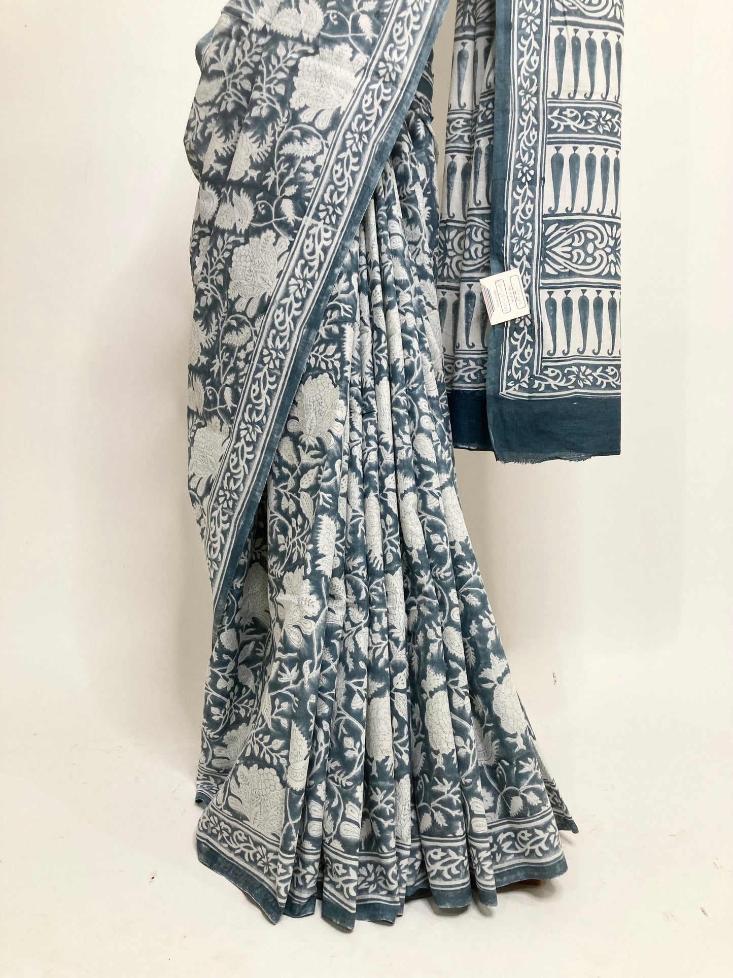 Coin Bolck Printed Cotton Saree