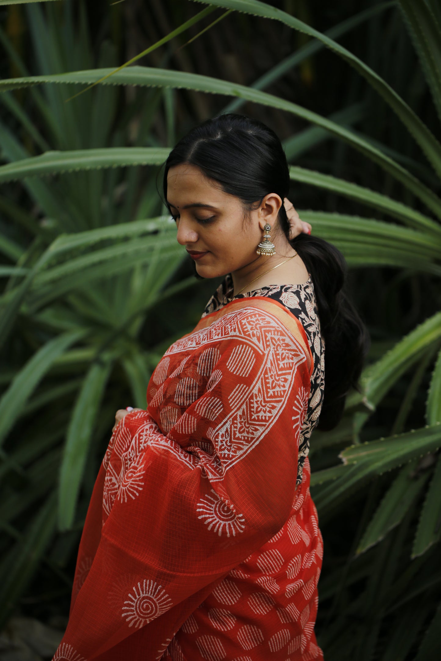 Fire Kota Doria Saree