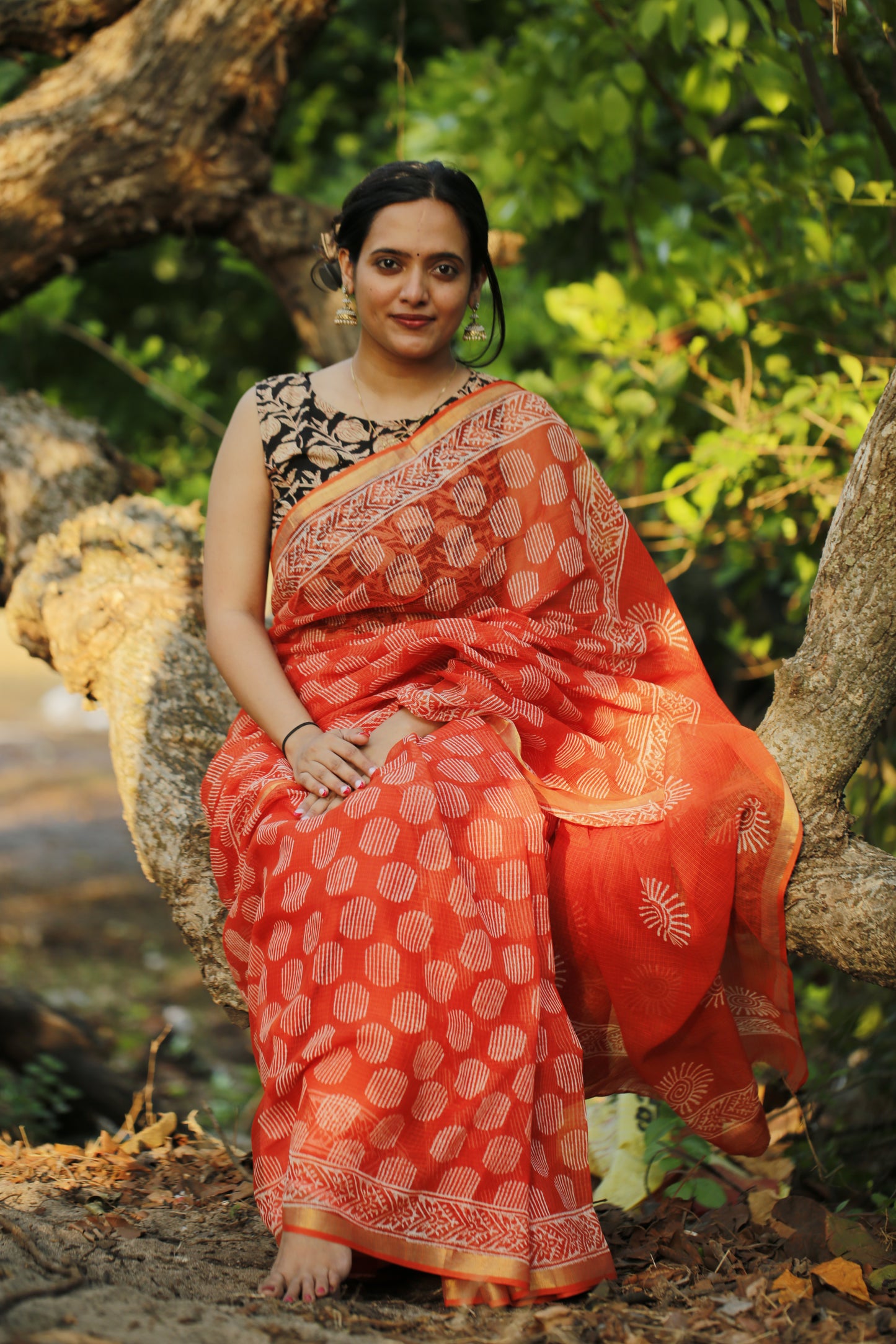 Fire Kota Doria Saree