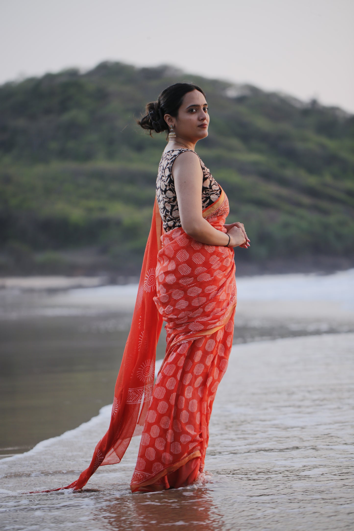 Fire Kota Doria Saree