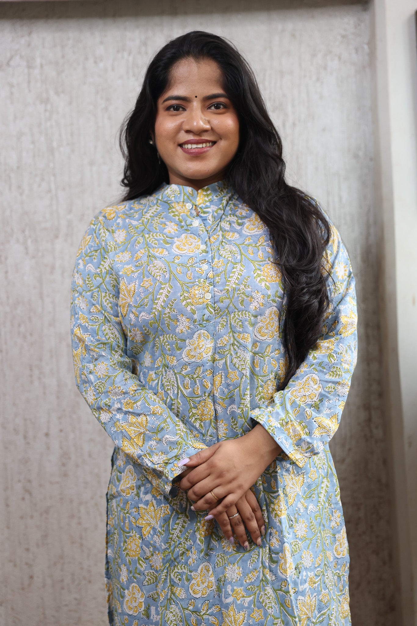 Sky Blue Block Printed Co-ord Set