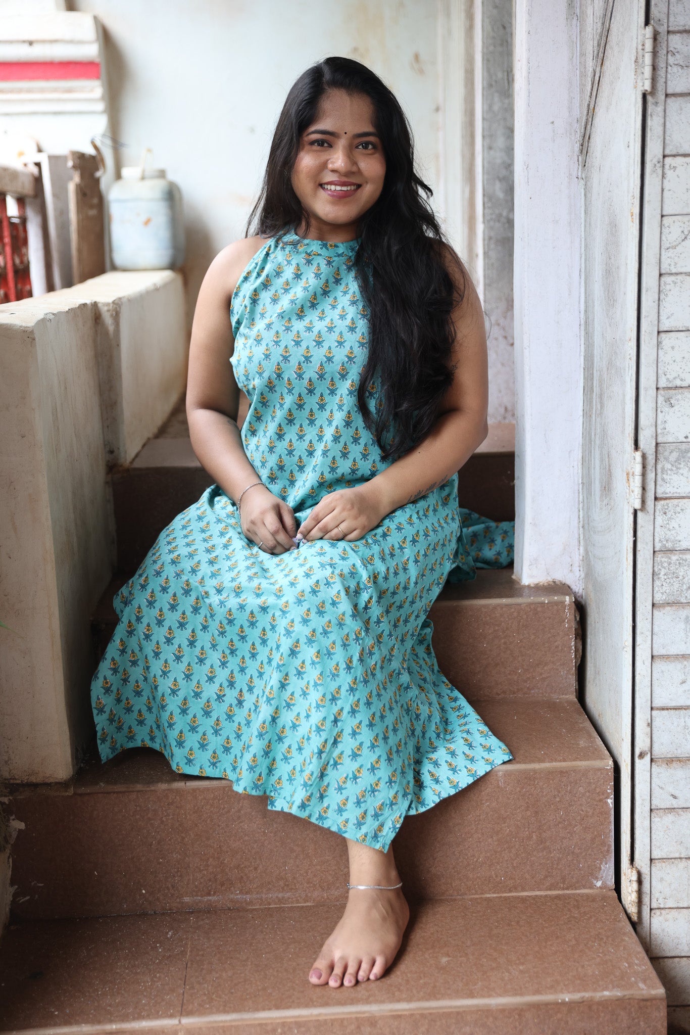 Green Block Printed Cotton Co-ord Set