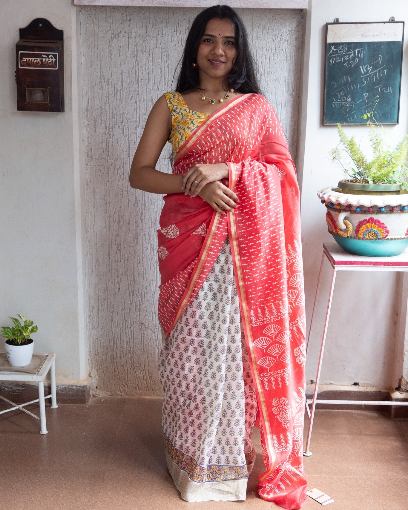 Peach Maanto Patli Pallu Saree