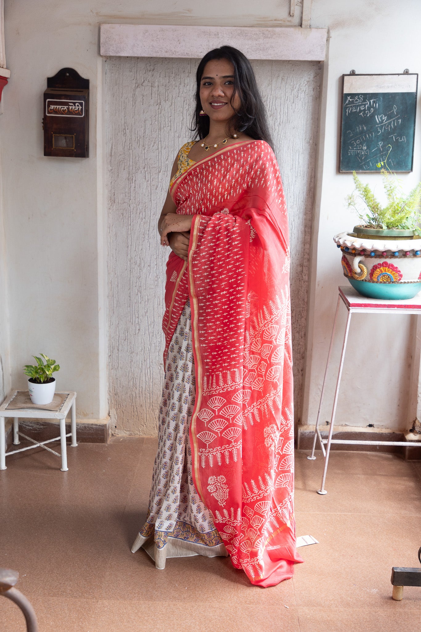 Peach Maanto Patli Pallu Saree
