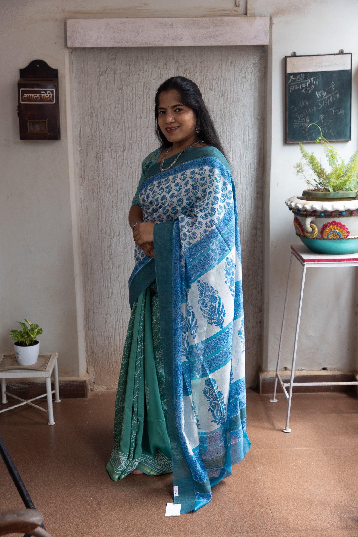 Light Green Maanto Patli Pallu Saree