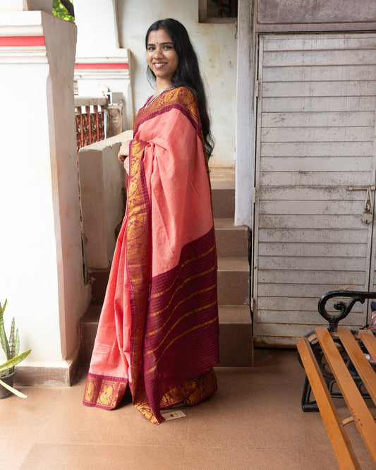 Mona Lisa Plain Sungudi saree