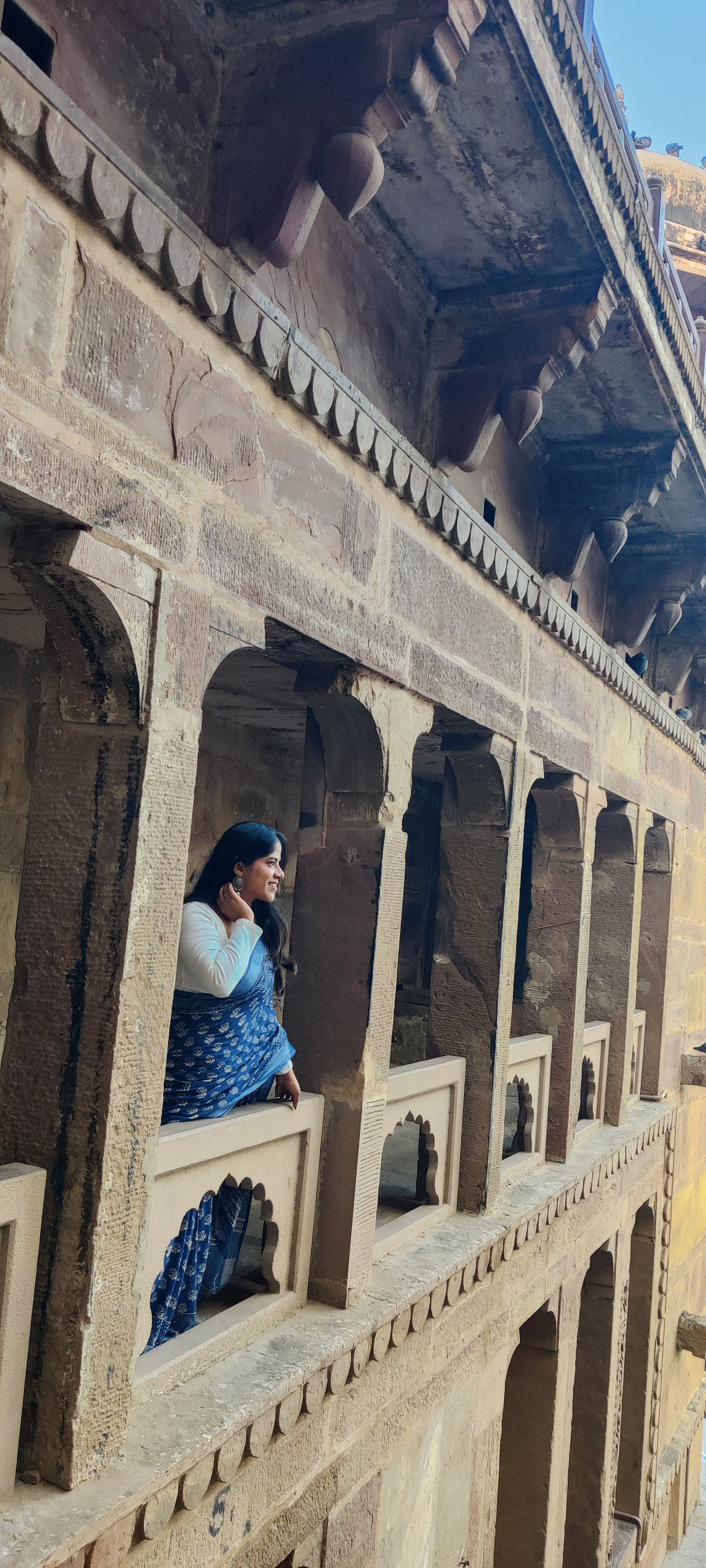 Indigo Slub Linen Saree