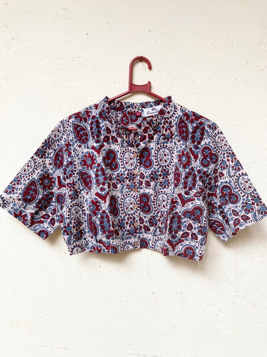 Stone Handblock Printed Cotton Blouse