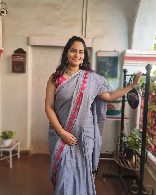 Cloud Grey Maanto Concept Saree