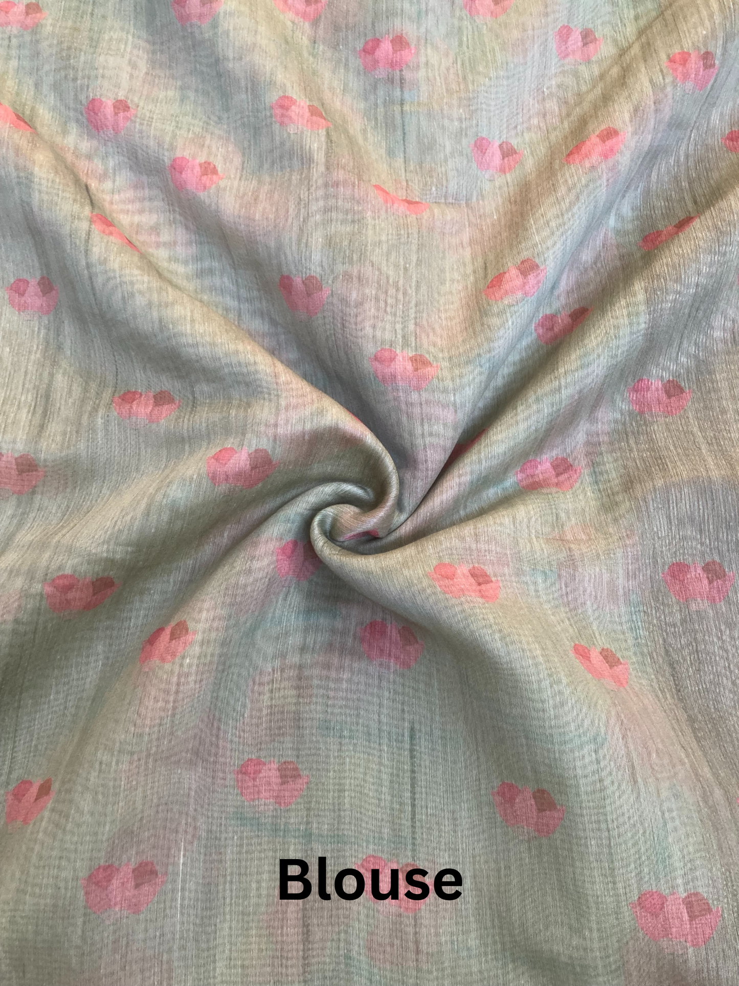 Seafoam Digital Print Chanderi Saree