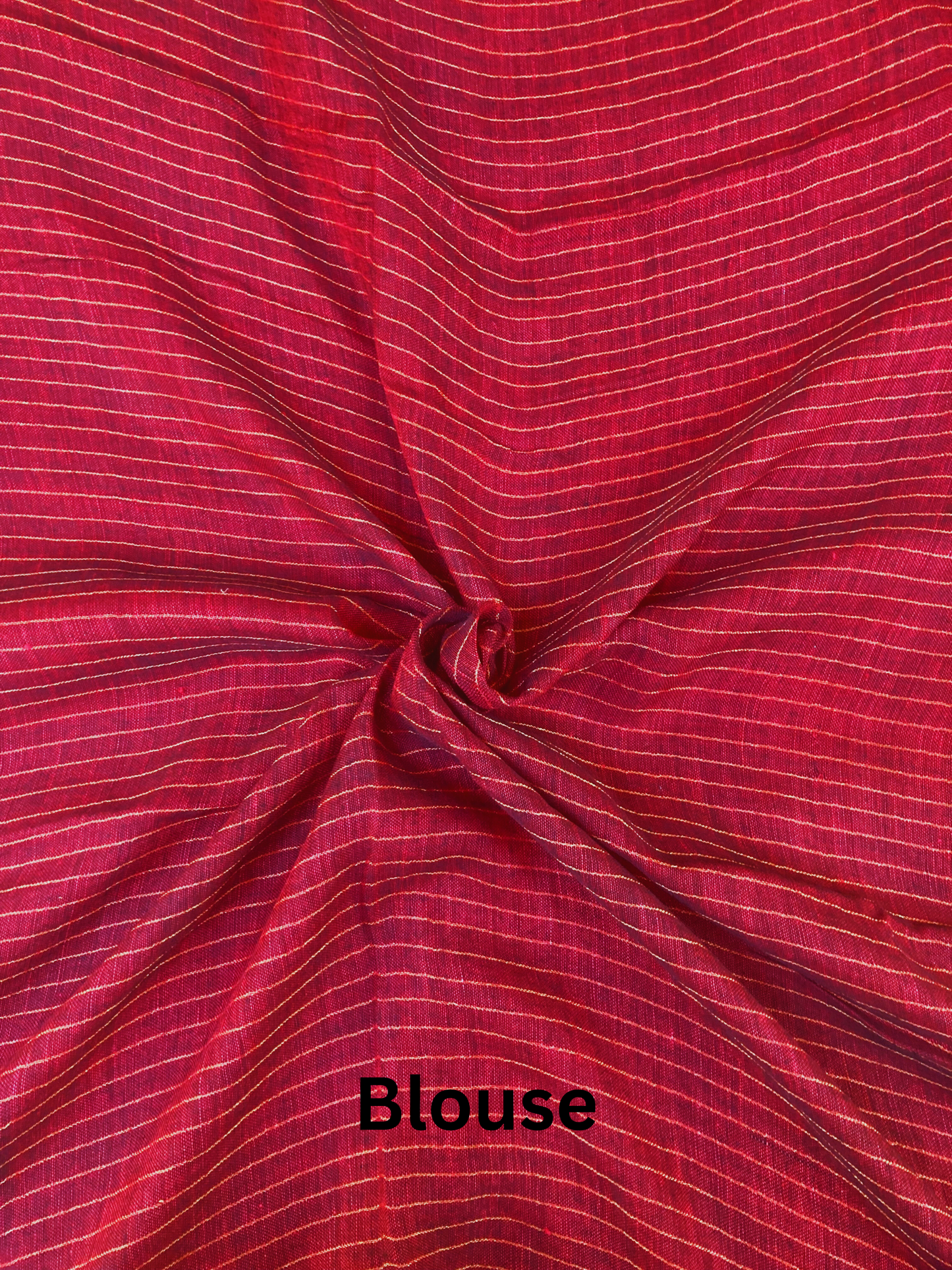 Candy Apple Red Handloom Linen Saree